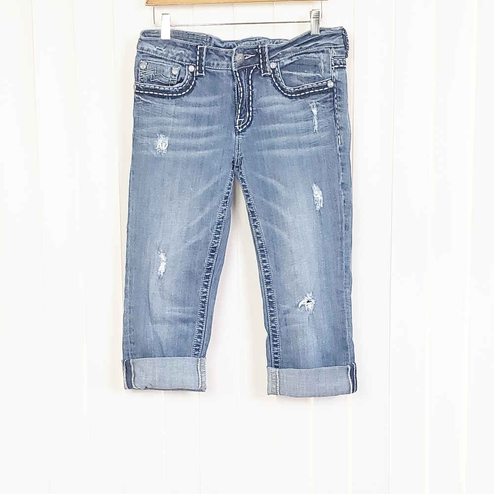 MISS ME Midrise Boyfriend Capri Jeans Size 26